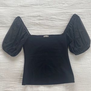 Free people puff sleeve top XS